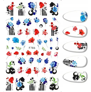 Samolepky na zdobení nehtů, vzory KVĚTINY