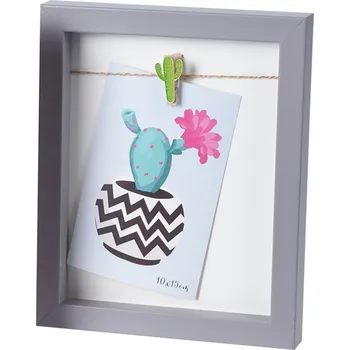 Rám na obraz H&L Fotorámeček Color 23x19cm, šedý rám