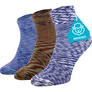 Dámské ponožky FINE MERINO zvýhodněný set 3 párů středních ponožek - melírované Vlna (Merino) 39-41