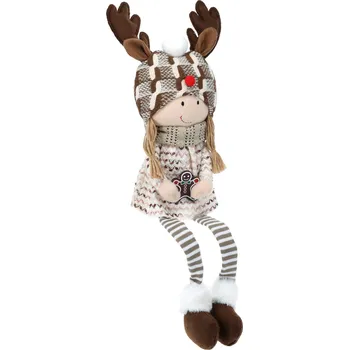 Vánoční dekorace H&L Vánoční dekorace, sedící dívka Sob, 61cm, hnědá, béžová