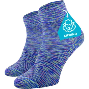 Dámské ponožky FINE MERINO Střední ponožky - melírovaná fialová Vlna (Merino) 35-38