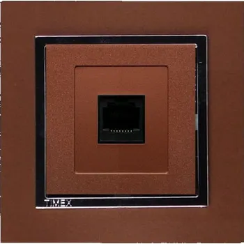 Elektrická zásuvka Datová zásuvka 8 pin rámeček - měděná chrom