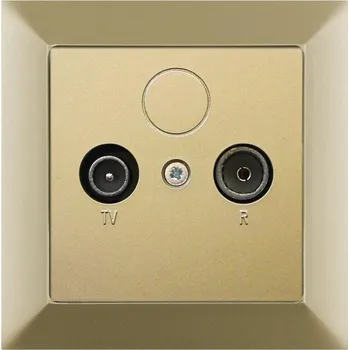Elektrická zásuvka Zásuvka RTV + satelit kompletní zásuvka - zlatá