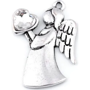 Přívěsek Přívěsek anděl se srdcem 24x36 mm - 1 crystal
