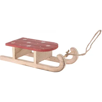 Vánoční dekorace H&L Vánoční závěsná dekorace Sáňky 22cm, červená