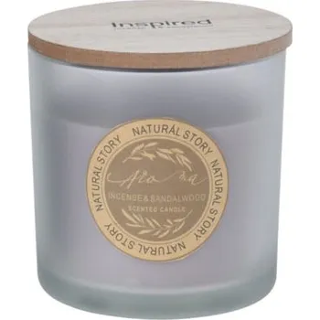 Svíčka H&L Vonná svíčka ve skle Natural story 10cm, Incense & Sandalwood