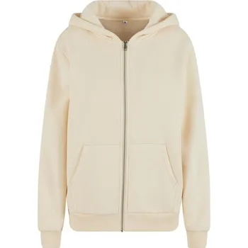 Dámská mikina Build Your Brand Hebká dámská mikina na zip Fluffy - Světle písková | 5XL