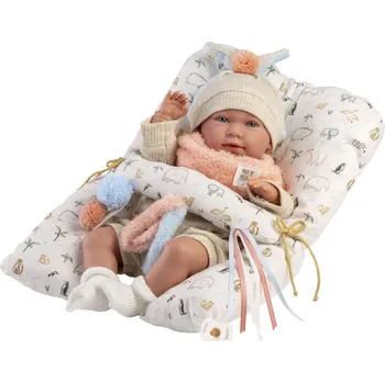 Llorens 74128 NEW BORN realistická panenka miminko se zvuky a měkkým látkovým tělem 42 cm