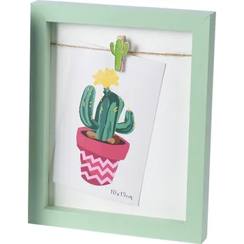 Rám na obraz H&L Fotorámeček Color 23x19cm, zelený rám