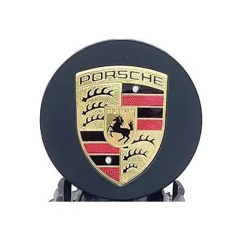 Poklice na kolo Krytky kol, pokličky na kola PORSCHE 76mm černá lesklá 7L5601149 7L5601149E 7L5601149K 7P5601149 7P5601149A 7PP601149 7PP601149A 7PP601149D 7PP601150 7PP601150A 7PP601149