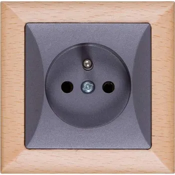 Stavebniny Zásuvka jednoduchá strojek + klapka do vícenásobného rámečku - grafit - do týdne