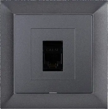 Stavebniny Datová zásuvka 8 pin kompletní zásuvka - grafit