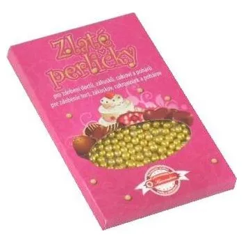 Jedlá dekorace na dort Zlaté perličky 30g - Kovandovi
