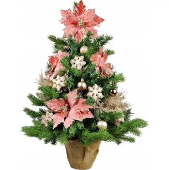 Vánoční stromek Laalu.cz Ozdobený stromeček POMPÉZNÍ VLOČKA 60 cm s LED OSVĚTLENÍM