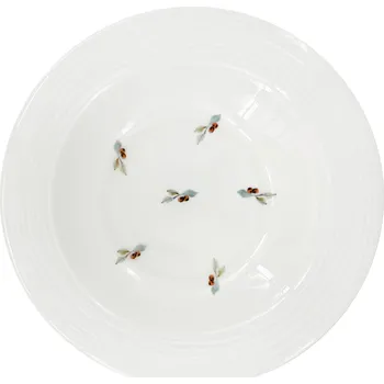 Talíř by inspire Porcelánový polévkový talíř Croft Berries 23cm, zelená/červená