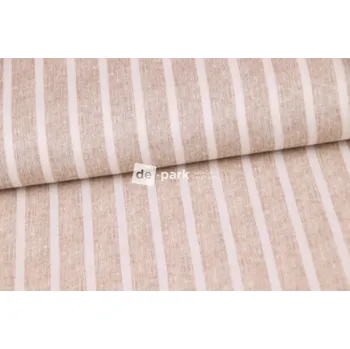 Len - Široké pruhy - béžová