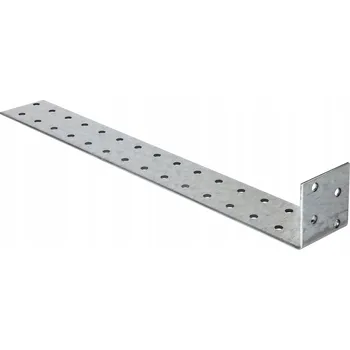 Tesařské kování Úhelník kotevní ocelový 40x300x40 x 2mm 1 ks tesařský děrovaný KK2