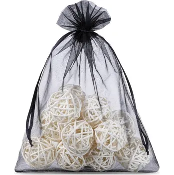 Dárková taška 5 ks Organzové pytle 26 x 35 cm - černé