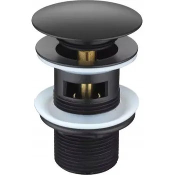 Sifon Umyvadlová výpusť klik-klak černá mosazná s přepadem a sifonem s přepadem