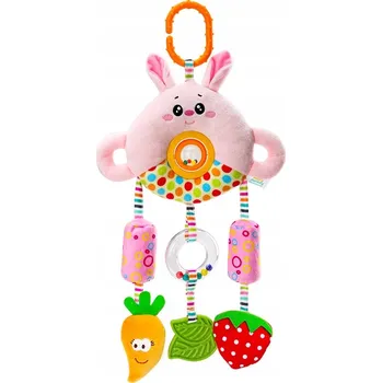 Růžový Edukační Přívěsek s Chrastítkem a Kousátkem – Měkká Hračka