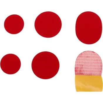 3 páry samolepicích nášivek na opravu bot z mikrovláknové kůže 3x3 cm, 4x4 cm, 4x5 cm Černé záplaty na trhliny a poškozený povrch obuvi červená