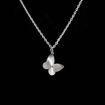 Náhrdelník Ocelový náhrdelník s gravírovaným motýlkem č. 1701