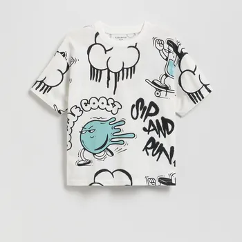 Reserved - Tričko s potiskem - krémová - 011FH-01X - 011FH-01X-128