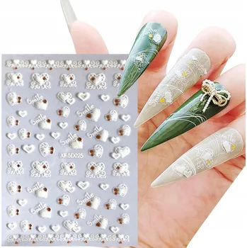 Samolepky na nehty - Vzory srdíček