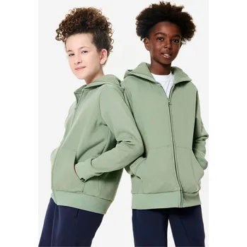 Dámská mikina DOMYOS Dětská mikina na zip 10 LET ZELENÁ