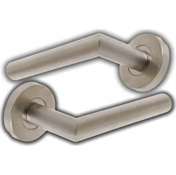 Dveřní kování KLIKA DVEŘNÍ S KULATOU ROZETOU TRN 8MM NEREZOVÁ OCEL INOX SADA