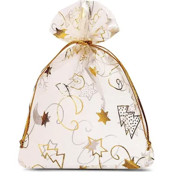 Dárková taška 10 ks Organza sáčky 10 x 13 cm - Vánoce / 8