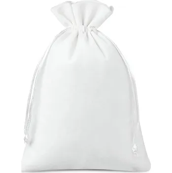 Dárková taška 5 ks Sametové sáčky 18 x 24 cm - bíle