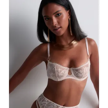 Souprava dámského spodního prádla Podprsenka nevyztužená Bardotka AUBADE (5AF14-30), Velikost 65F, Barva světle tělová