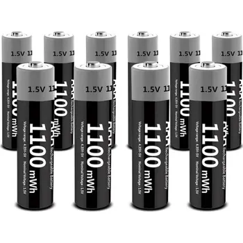 Článková baterie Sada 10 ks dobíjecích AAA baterií 1100mWh Lithium-iontové USB-C nabíjení Kompaktní rozměr Opakované použití Ekologická alternativa k jednorázovým