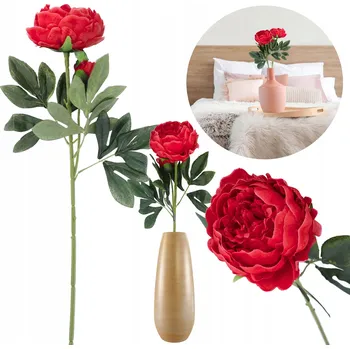 umělá květina UMĚLÉ KVĚTY pivoňky jako živé, listy na hřbitov, ideální na Velikonoce