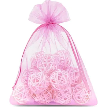 Dárková taška 25 ks Organza sáčky 13 x 18 cm - růžové