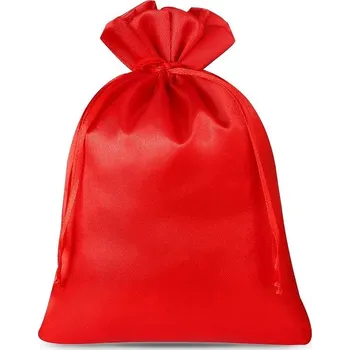 Dárková taška 5 ks Saténové sáčky 15 x 20 cm - červené