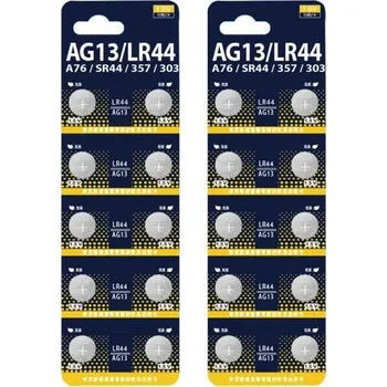 Článková baterie Sada 20ks knoflíkových baterií LR44 AG13 1,5V Náhradní baterie 357 SR44 RW82 SP76 pro Hodinky Hračky Kalkulačky Dálkové ovladače
