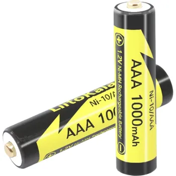Článková baterie AAA dobíjecí baterie 1,2V 1000mAh Ni-MH 12ks 10,5x44,5 mm Přednabité články pro svítilny, fotoaparáty, hračky, holicí strojky