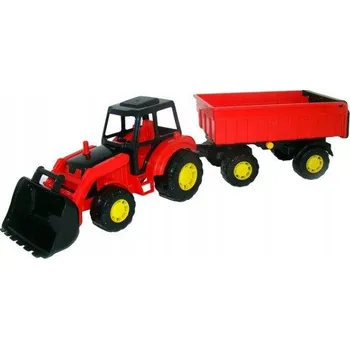 autíčko Traktor s lžící a přívěsem Polesie 35264 žluto-zelený