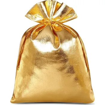 Dárková taška 10 ks Metalické sáčky 12 x 15 cm - zlaté