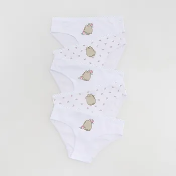 Dívčí spodní prádlo Reserved - Bavlněné kalhotky Pusheen 5 pack - bílá - 107FQ-00X - 107FQ-00X-U14