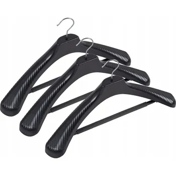 Věšák Věšák na oblečení závěsný Fabryka Wieszaków Polwo černý plastový 5 ks