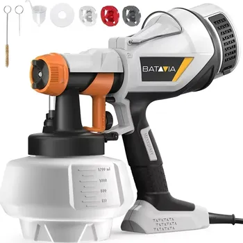 Sada zahradního nářadí Malířská stříkací pistole, pro barvy, laky, mořidla, příkon 500W, nádoba 1200ml, výkon 700ml./min., viskozita 100 DIN, napětí 230V, včetně příslušenství. MAXXSPRAY BATAVIA 7063912 (BATAVIA)