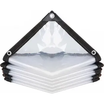 Průhledná nepromokavá zahradní plachta 2x6 m 0,18 mm Fólie s průchodkami Izolační kryt proti dešti větru a mrazu pro rostliny přístřešky a zahradu