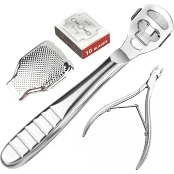 Seřezávač na ztvrdlou kůži s nerezovou čepelí Nástroje na pedikúru Ruce a paty Žiletka na kůži Kleštičky na nehtovou kůžičku