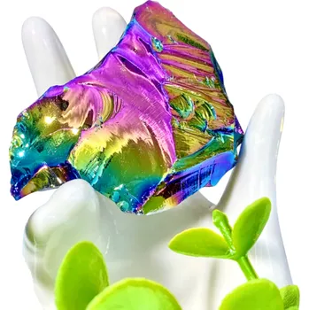 Aura obsidián surový kámen Přírodní krystal Nepravidelný minerál Dekorace Domácnost Aura Energie Dárek Meditace Očistný drahokam