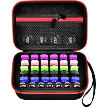 Černé pouzdro na USB flash disky a SD karty Přenosný organizér s přihrádkami Ochranné cestovní pouzdro pro digitální média a paměťové karty červená