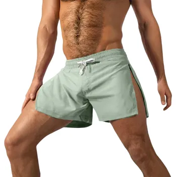 Pánské letní sportovní kraťasy Rychleschnoucí Prodyšné Odvod potu Stahovací šňůrka Boční zip Lehký materiál na trénink i volný čas zelená M