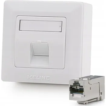 Elektrická zásuvka Keline zásuvka Modulo50 Cat 6A, povrchová, osazená s KEJ-C6A-S-HD